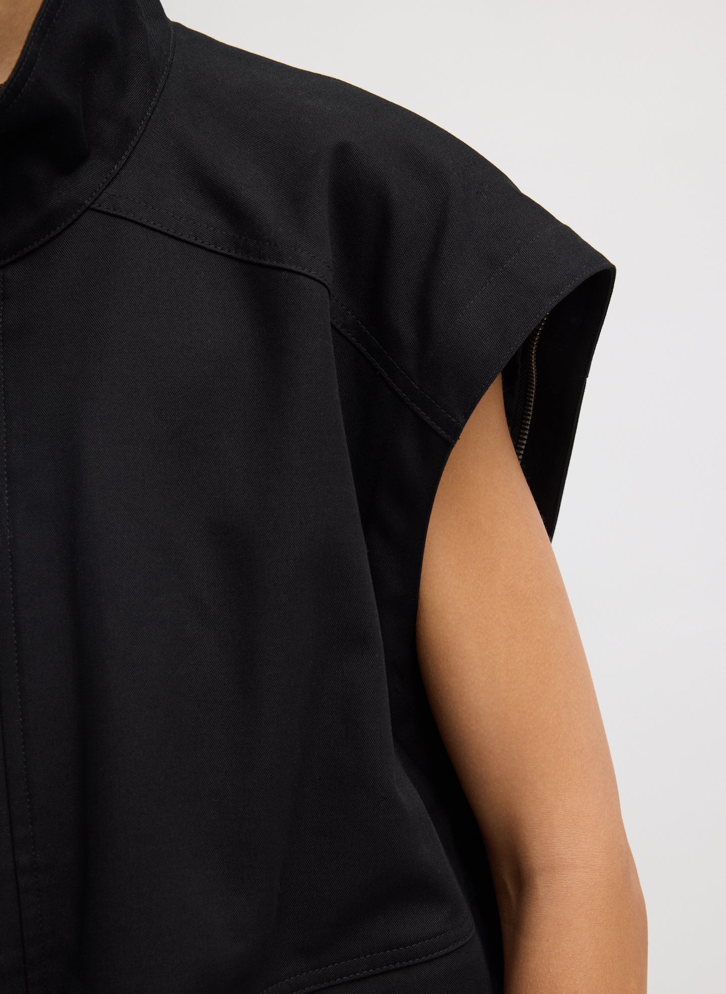 Patchwork Twill Slicker Jacket | Tibi Black