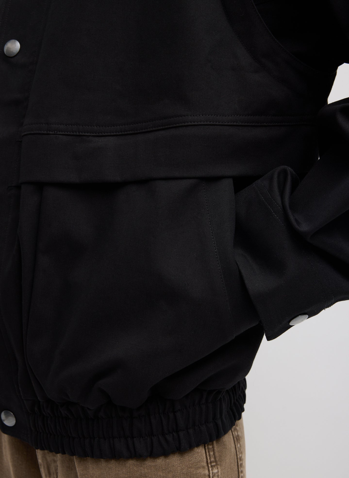 Patchwork Twill Slicker Jacket | Tibi Black