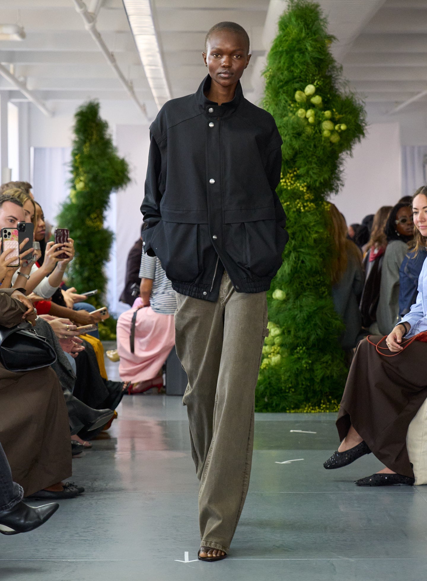 Patchwork Twill Slicker Jacket | Tibi Black