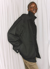 Patchwork Twill Slicker Jacket | Tibi Black