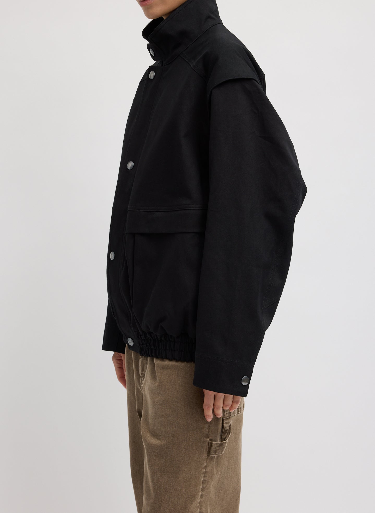 Patchwork Twill Slicker Jacket | Tibi Black