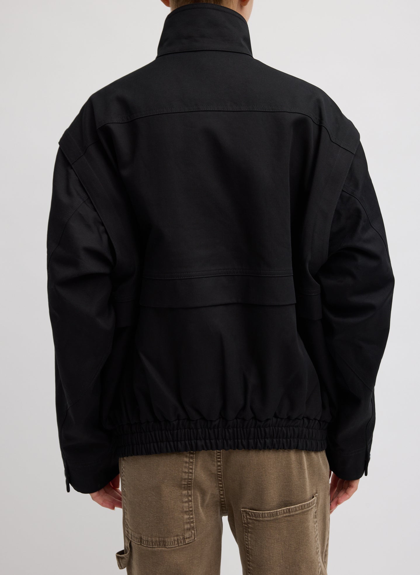 Patchwork Twill Slicker Jacket | Tibi Black