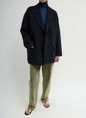 Luxe Double Faced Wool Angora Liam Blazer | Tibi Navy