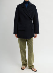 Luxe Double Faced Wool Angora Liam Blazer | Tibi Navy