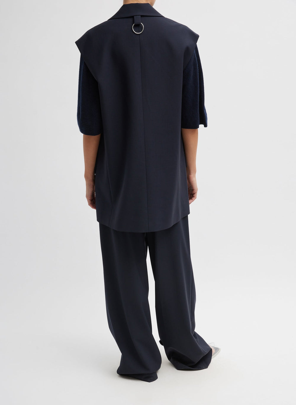 Tropical Wool Liam Vest | Tibi Navy
