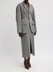 Structured Wool Sculpted Blazer | Tibi Grey Multi