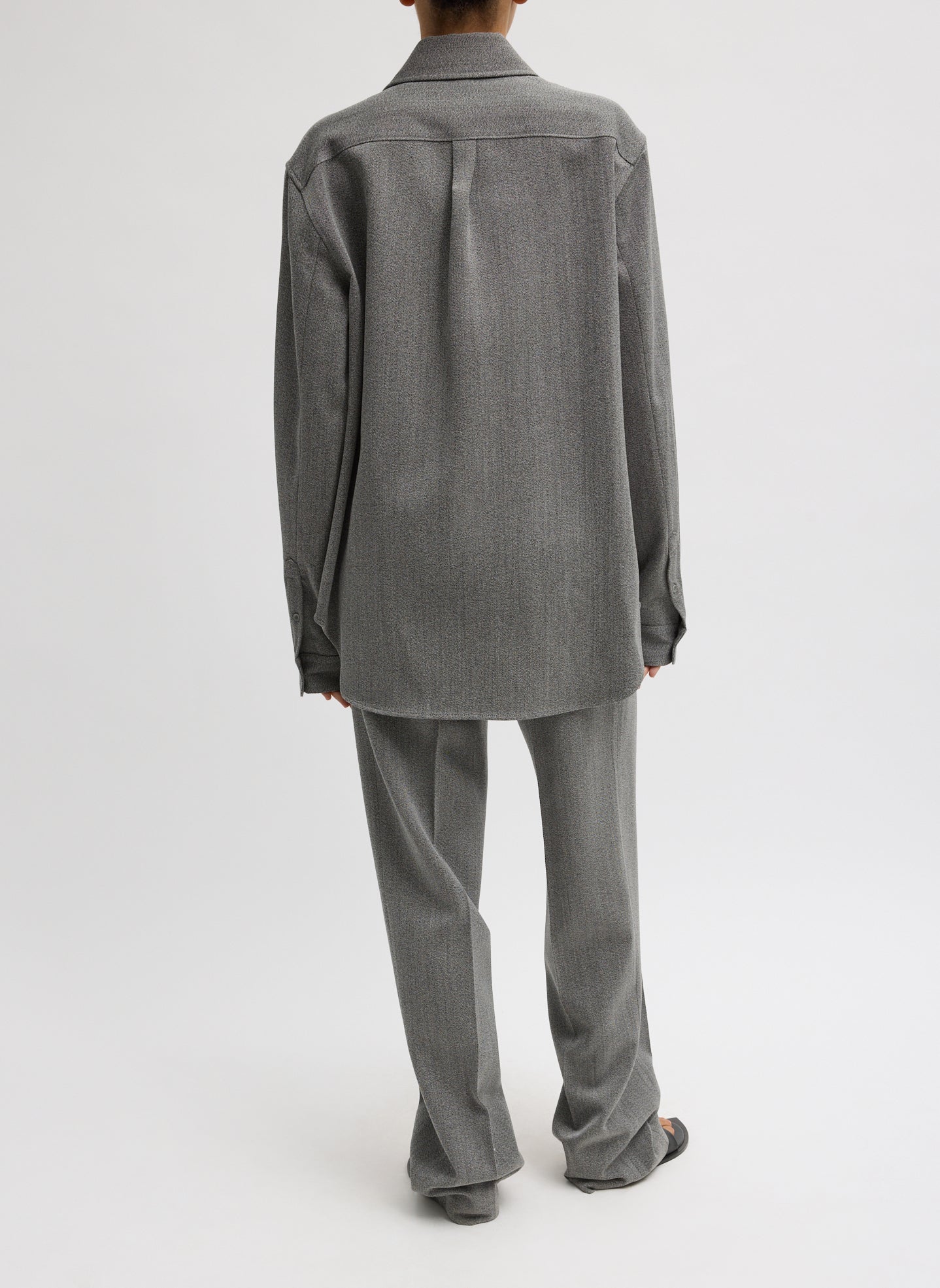 Structured Wool Zipper Jacket | Tibi Grey Multi