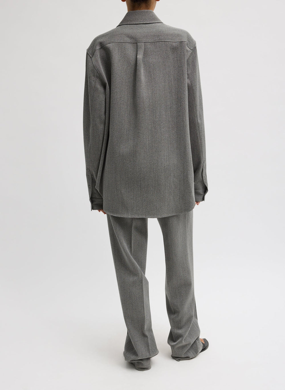 Structured Wool Zipper Jacket | Tibi Grey Multi