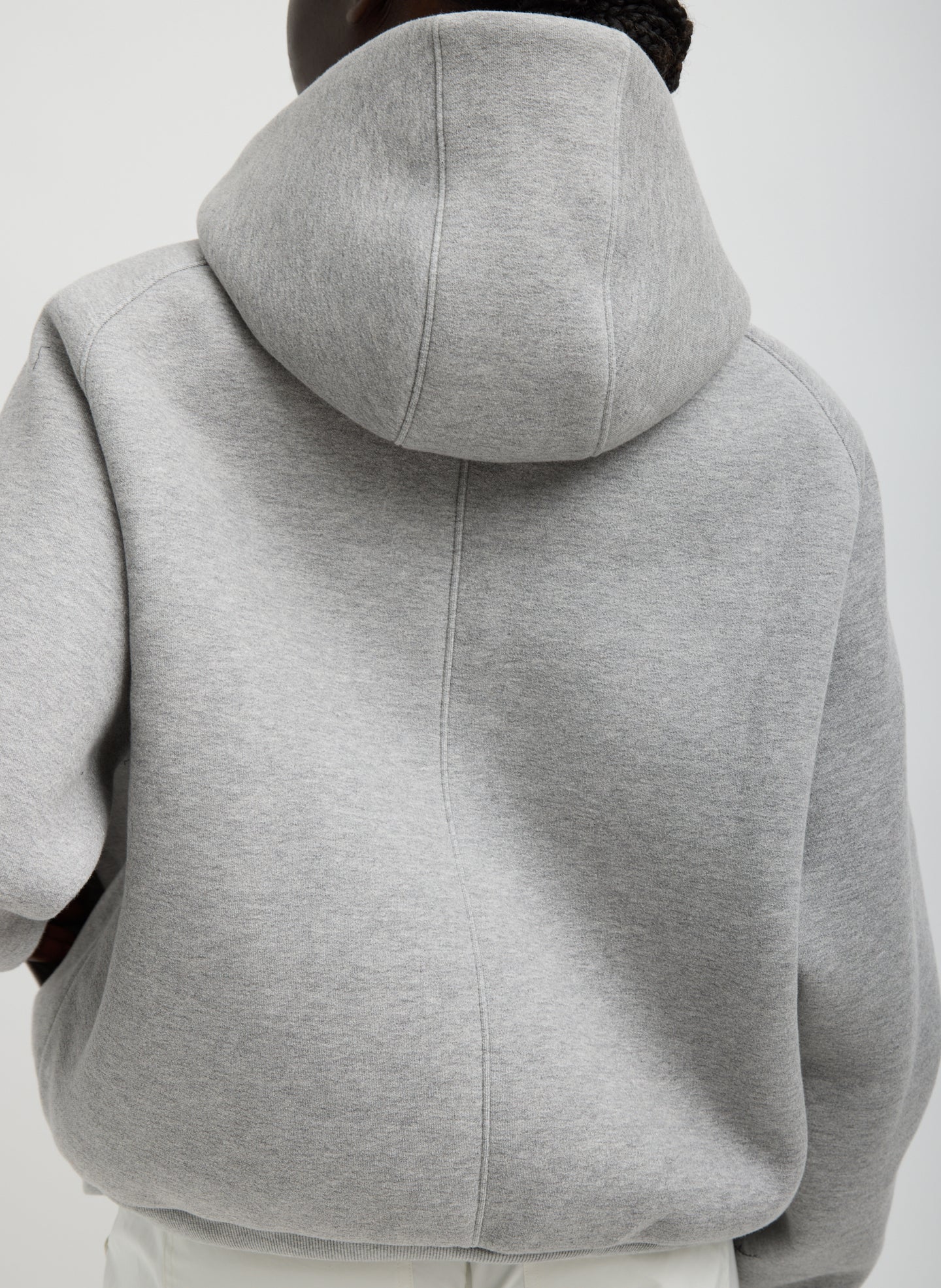 Compact Tech French Terry Zip Up Hoodie | Tibi Heather Grey