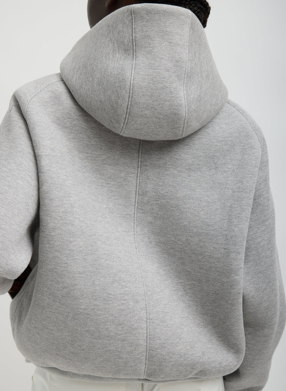 Compact Tech French Terry Zip Up Hoodie | Tibi Heather Grey