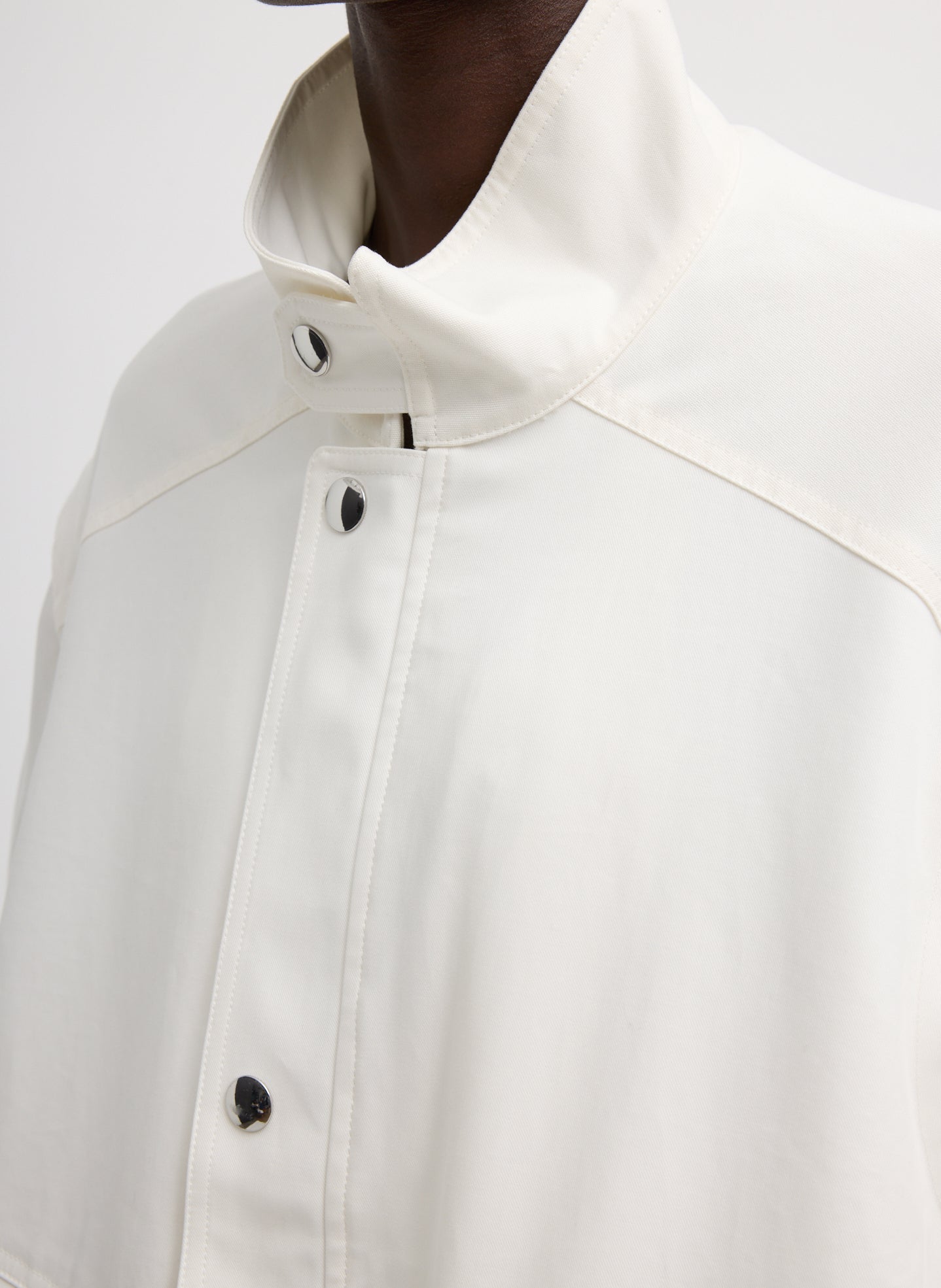 Patchwork Twill Slicker Jacket | Tibi White