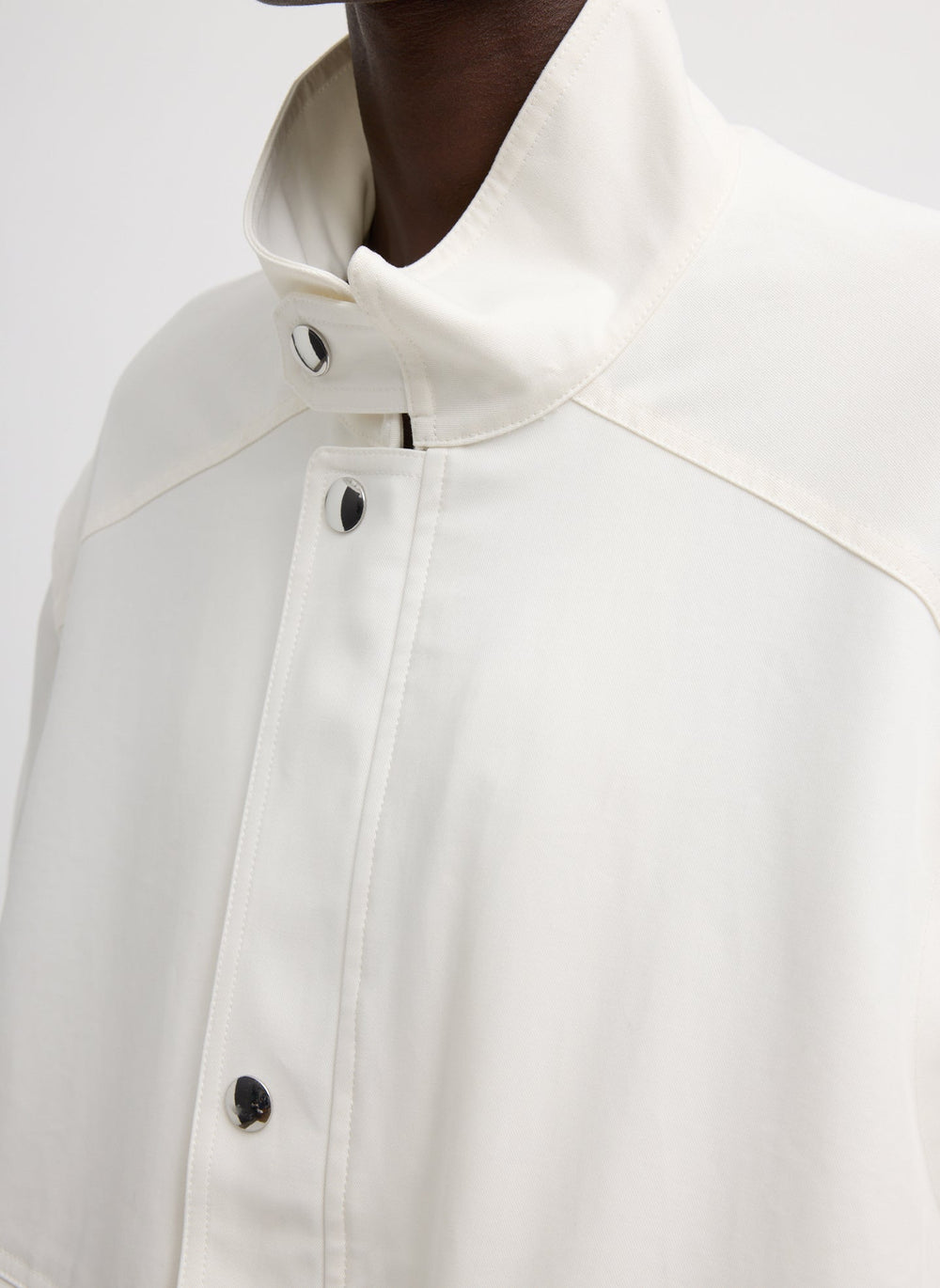 Patchwork Twill Slicker Jacket | Tibi White