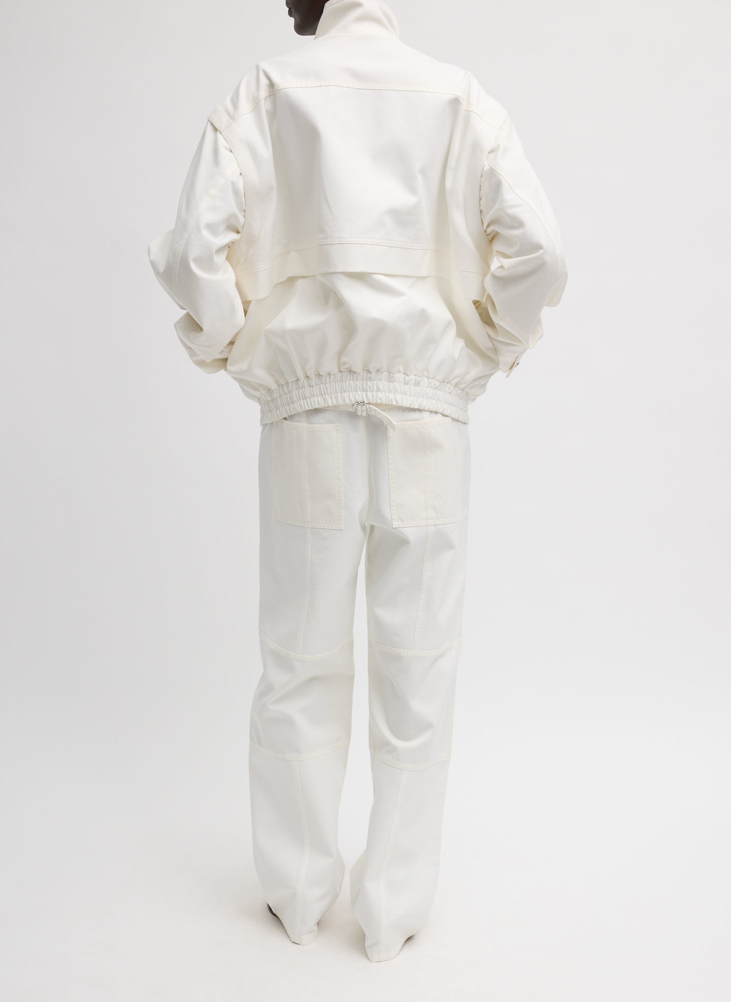 Patchwork Twill Slicker Jacket | Tibi White