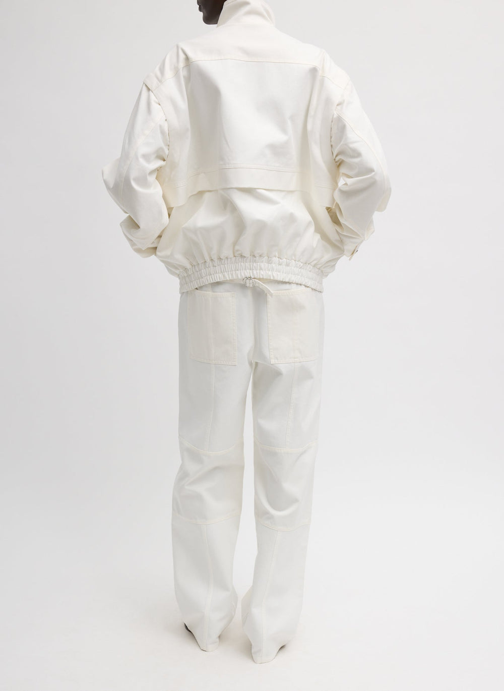 Patchwork Twill Slicker Jacket | Tibi White