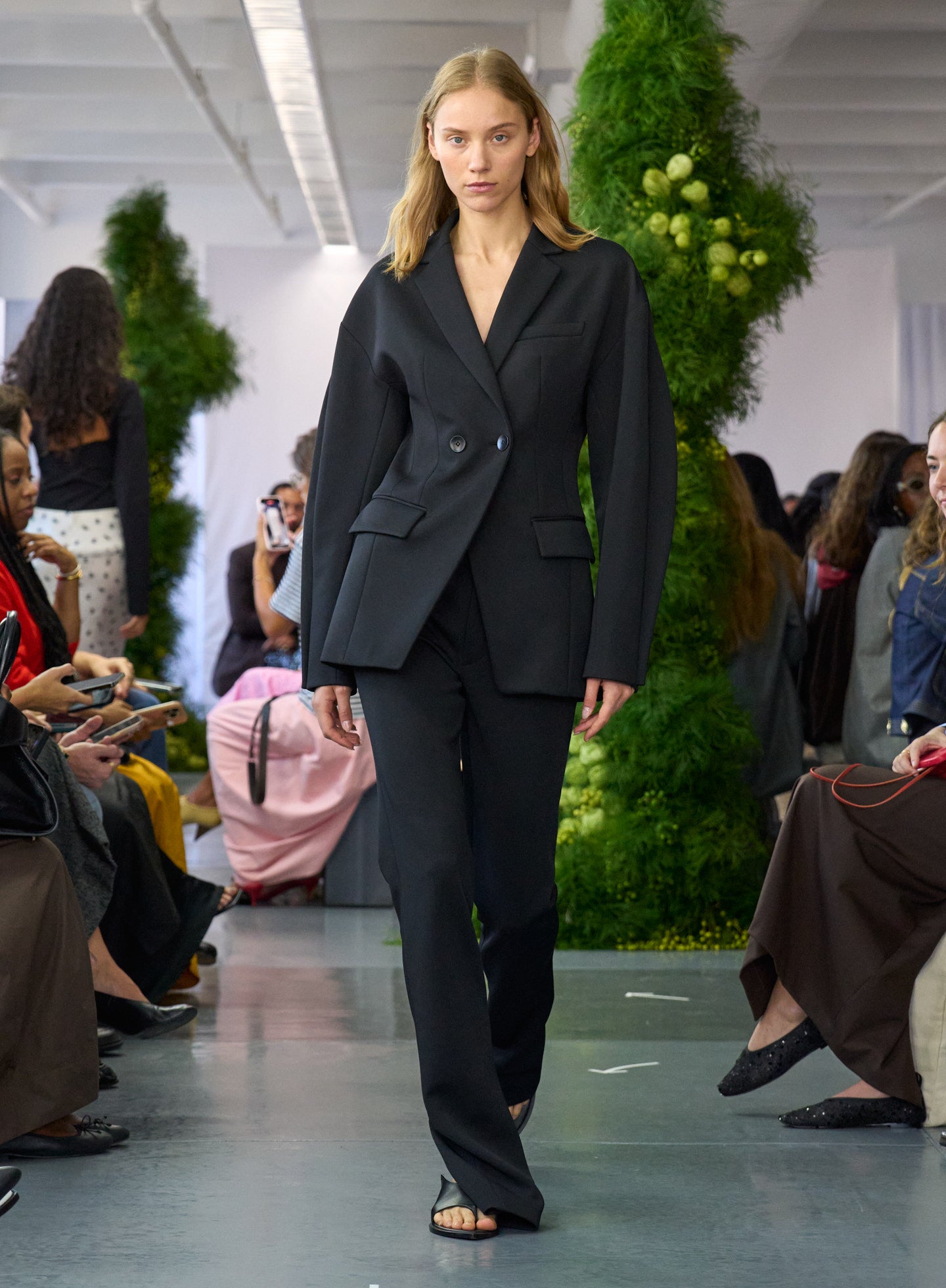 Spring Bonded Twill Sculpted Blazer | Tibi Black
