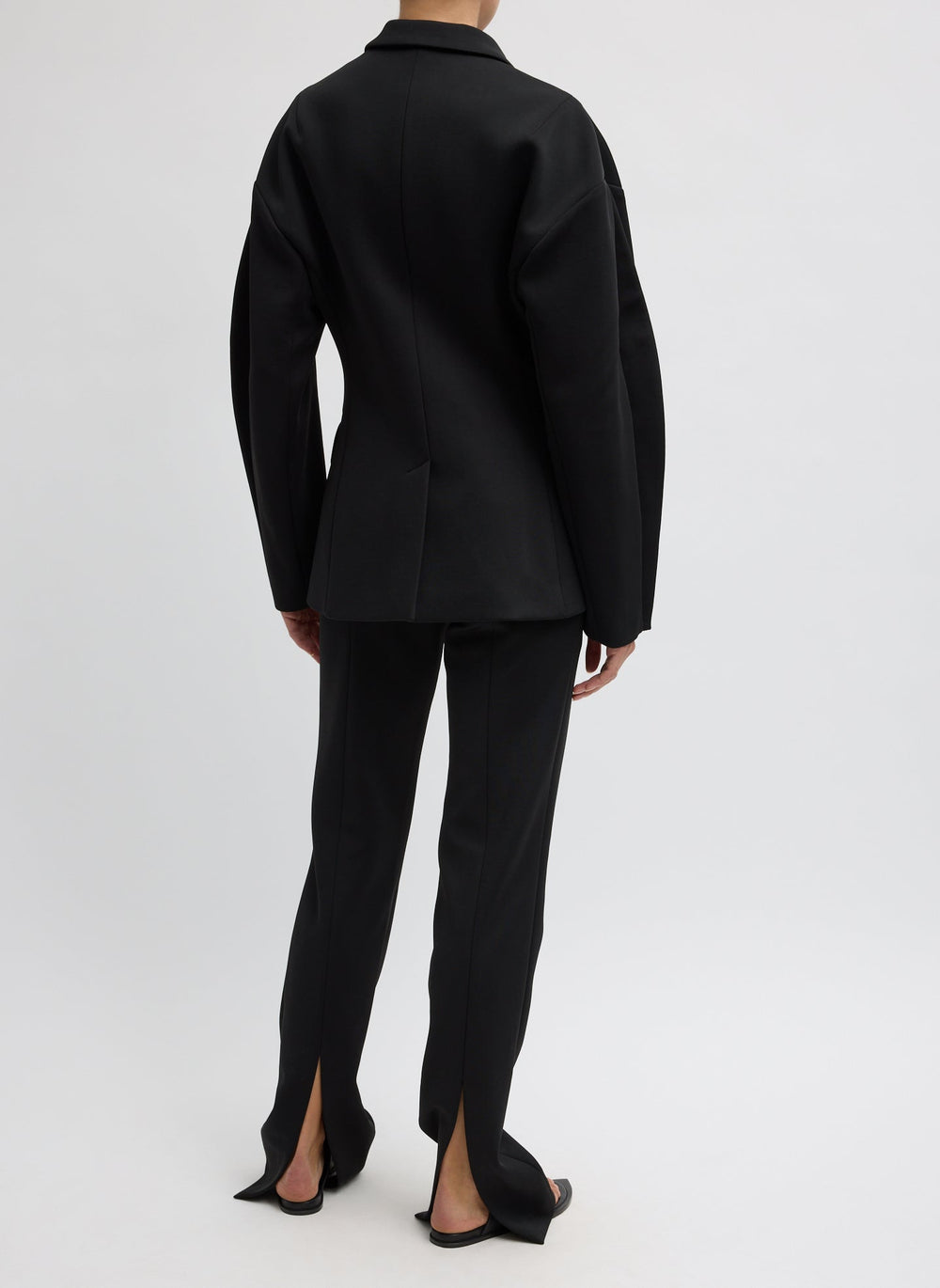 Spring Bonded Twill Sculpted Blazer | Tibi Black