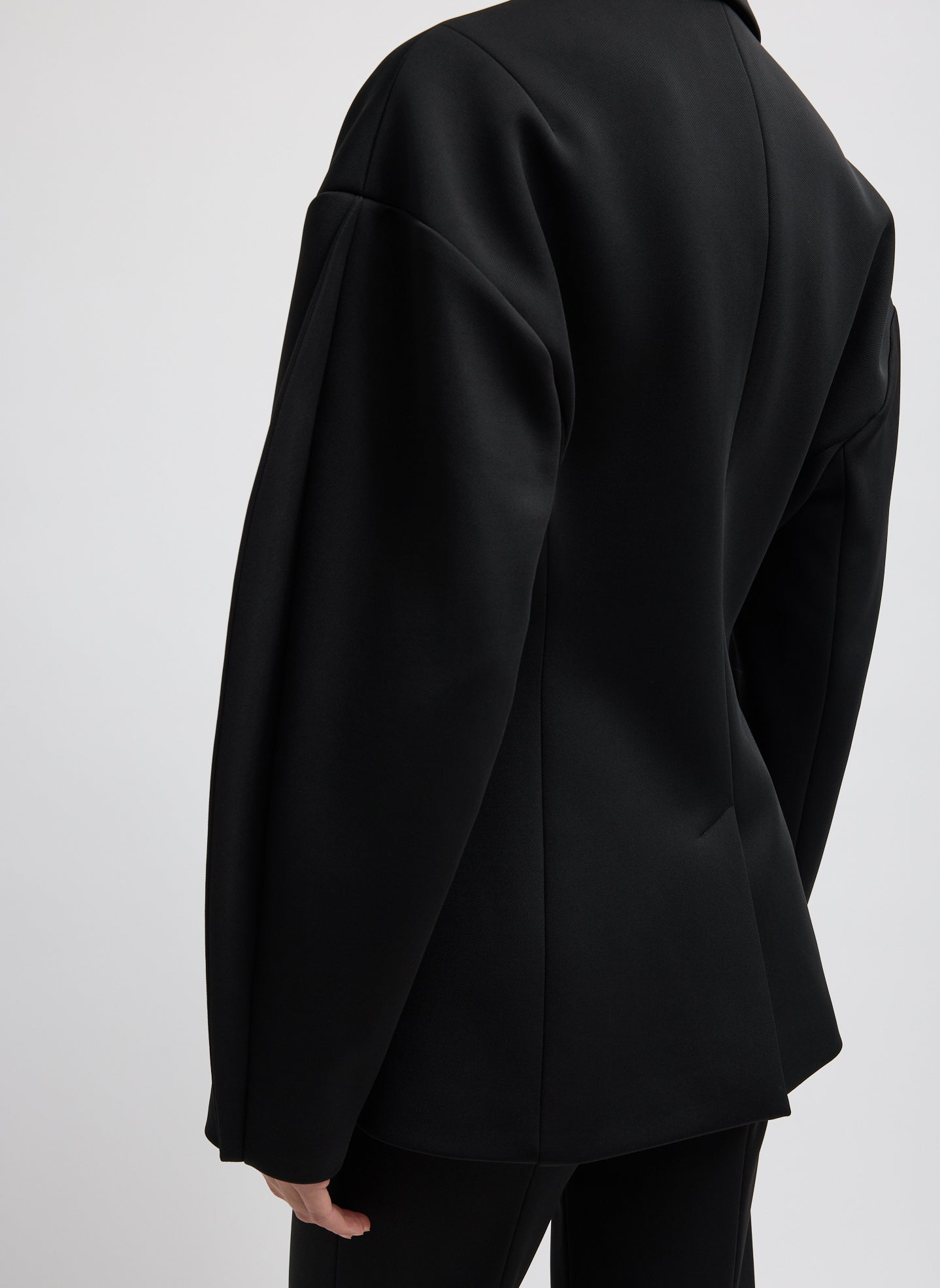 Spring Bonded Twill Sculpted Blazer | Tibi Black