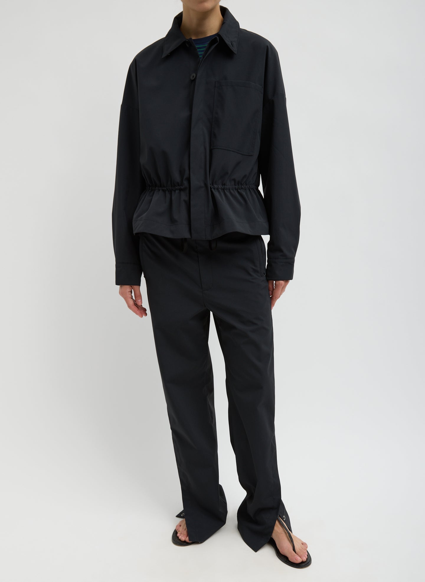 Tech Suiting Anorak Bomber | Tibi Black