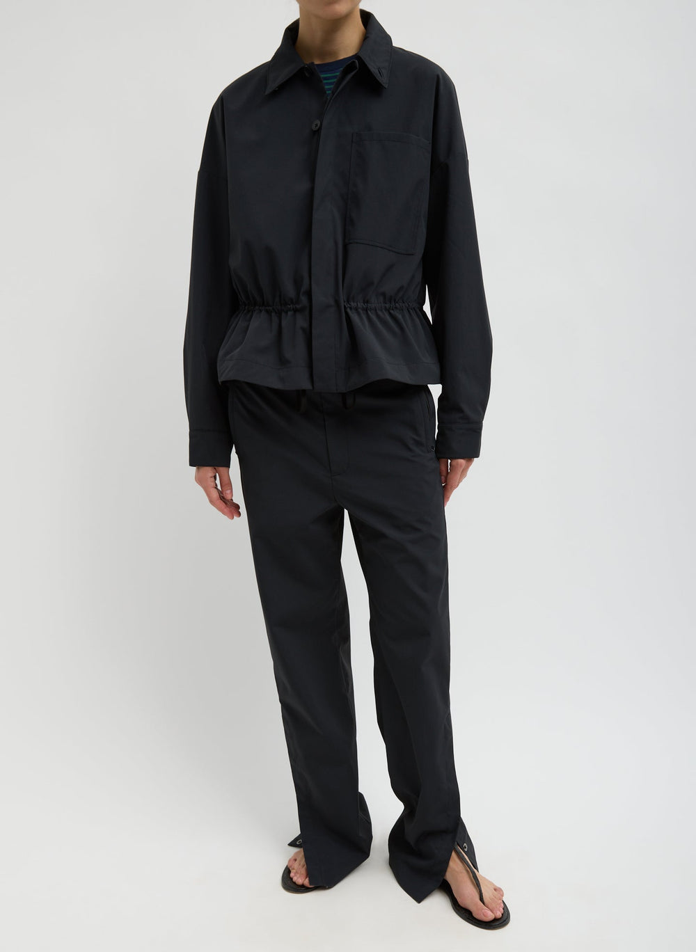 Tech Suiting Anorak Bomber | Tibi Black