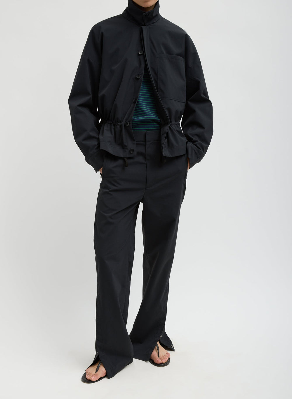 Tech Suiting Anorak Bomber | Tibi Black