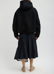 Compact Tech French Terry Zip Up Hoodie | Tibi Black