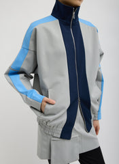 Compact Tech Knit Bomber | Tibi Light Grey Multi