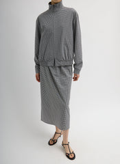 Tech Gingham Track Jacket | Tibi Black/White Gingham