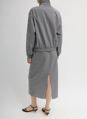 Tech Gingham Track Jacket | Tibi Black/White Gingham