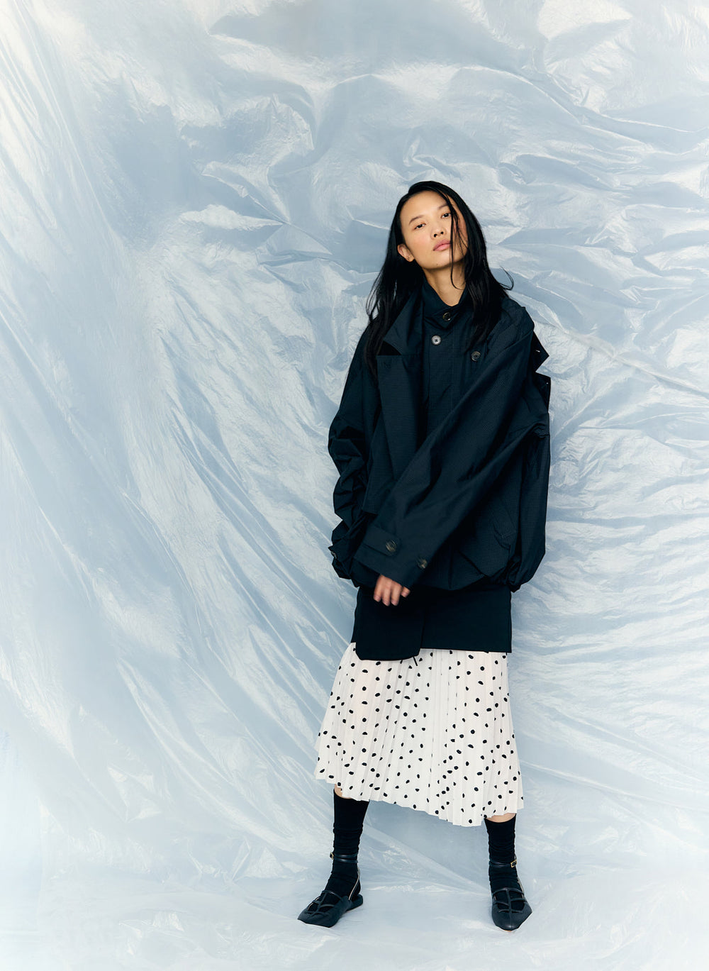Charles Menswear Trench Anorak | Tibi Navy Multi