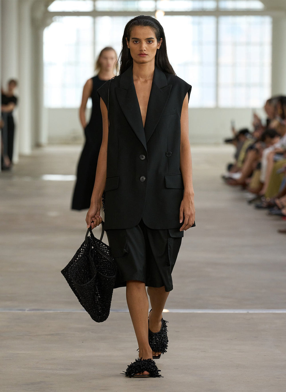 Tropical Wool Liam Vest | Tibi Black