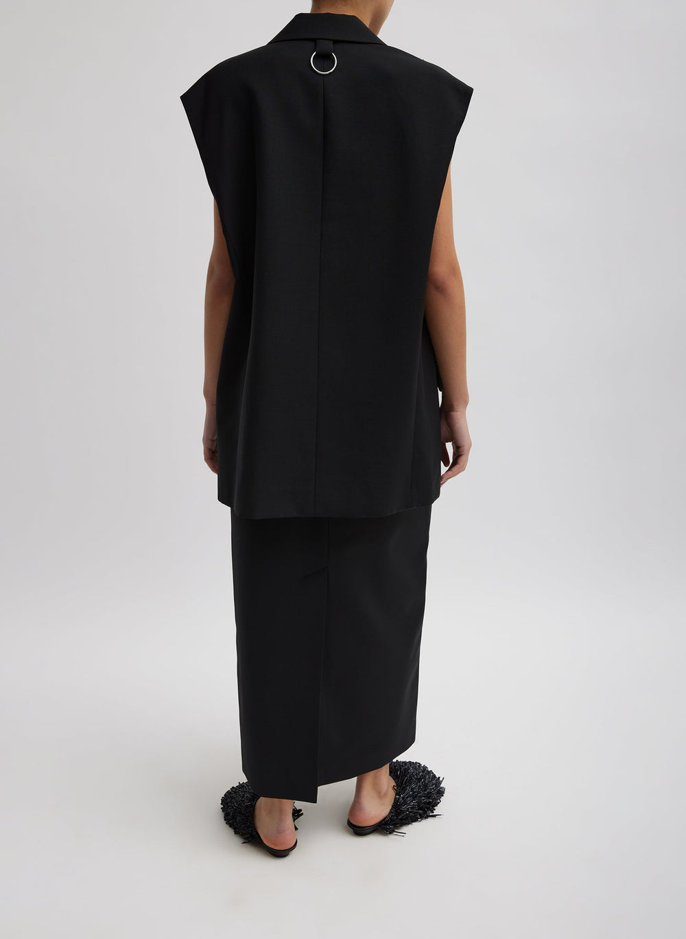 Tropical Wool Liam Vest | Tibi Black