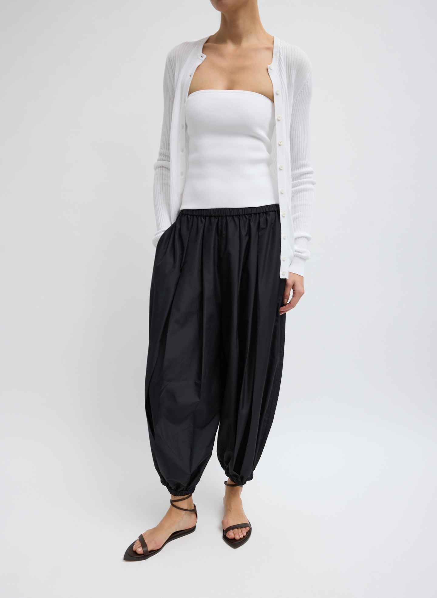 Ribbed Sweater Tube Top | Tibi White