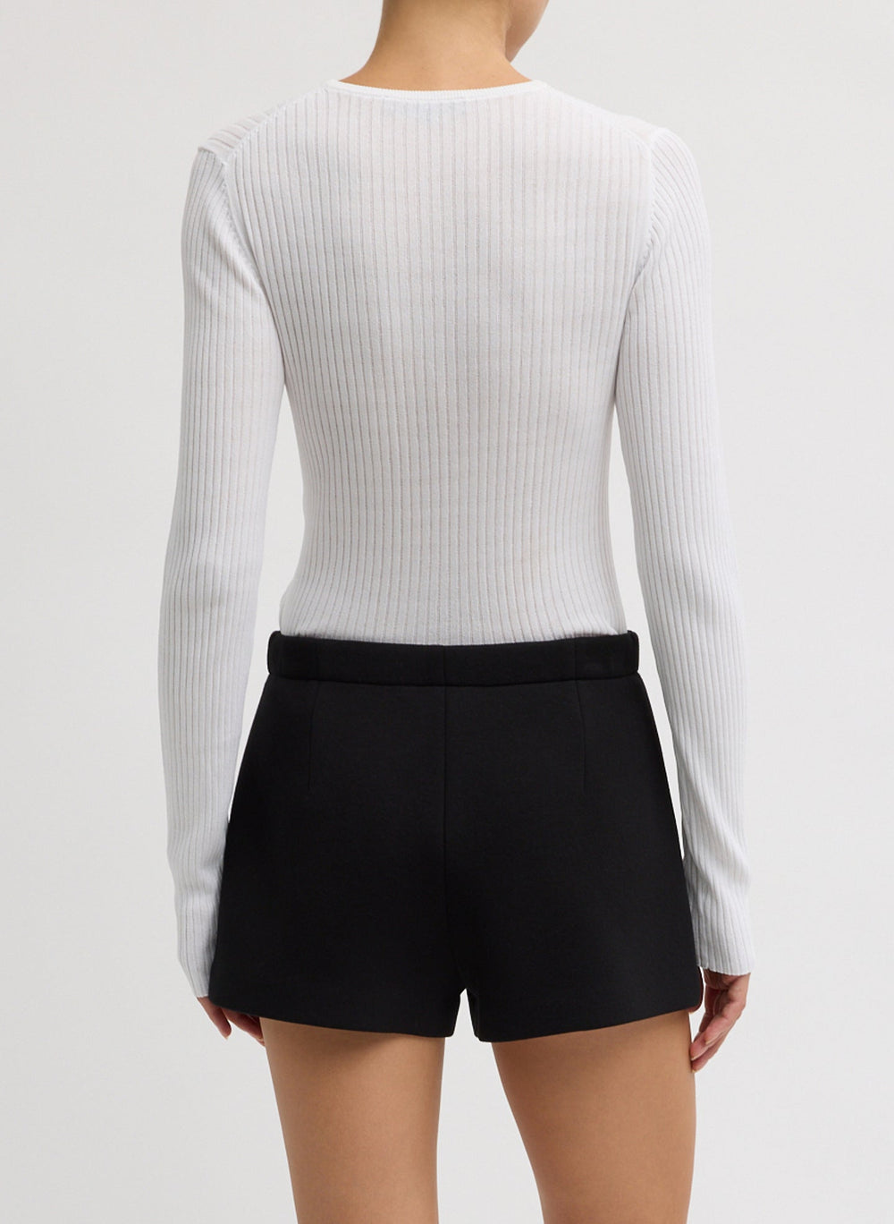 Ribbed Sweater Crewneck Pullover | Tibi White