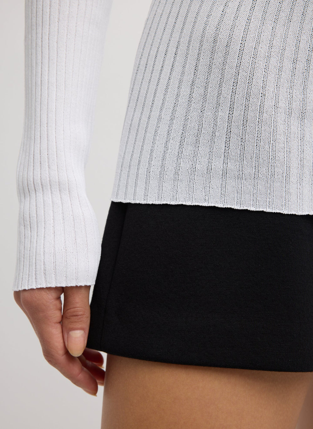 Ribbed Sweater Crewneck Pullover | Tibi White