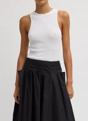 Ribbed Sweater Cut Out Tank | Tibi White