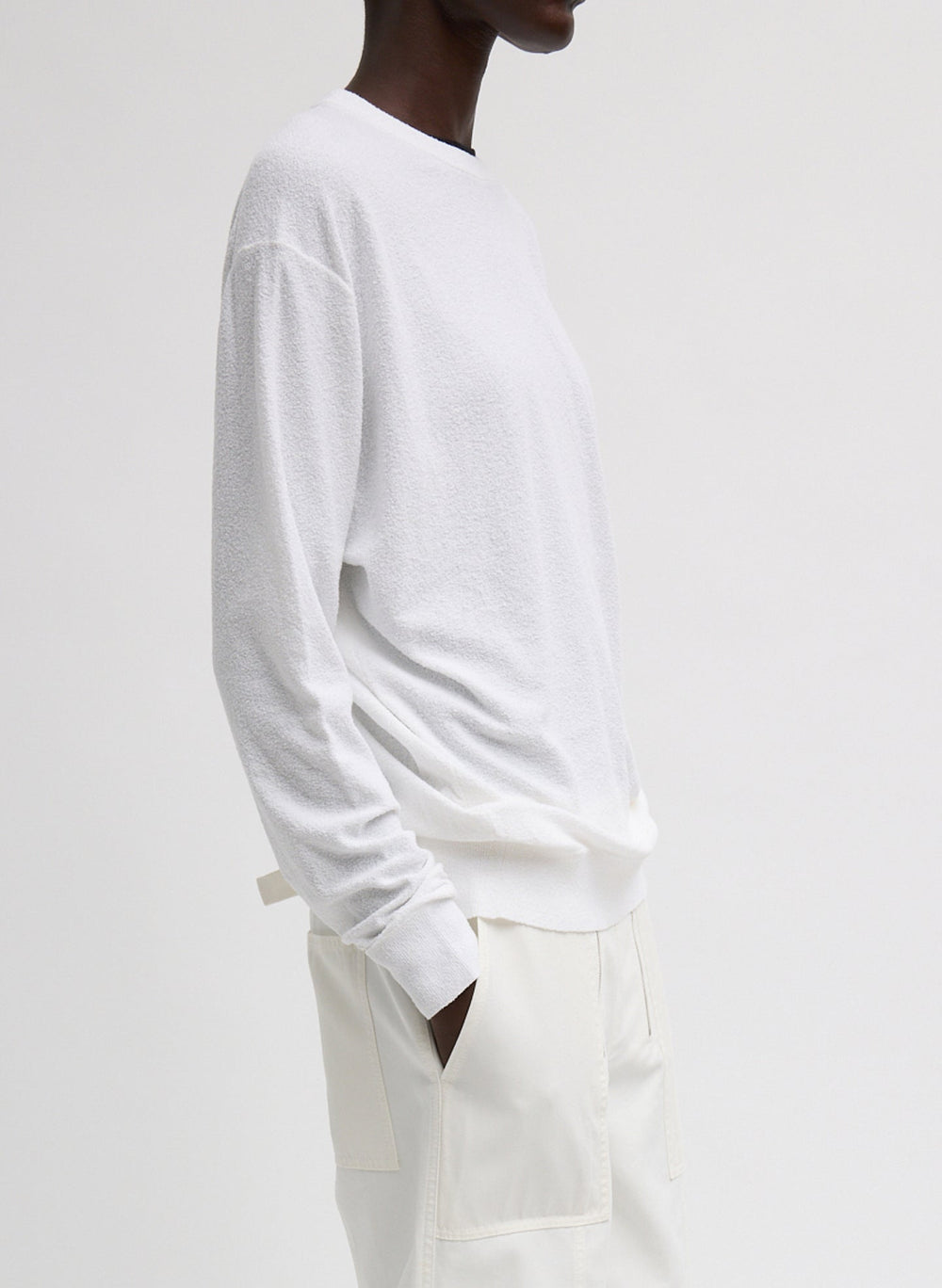 Sable Perfect Men's Pullover | Tibi White