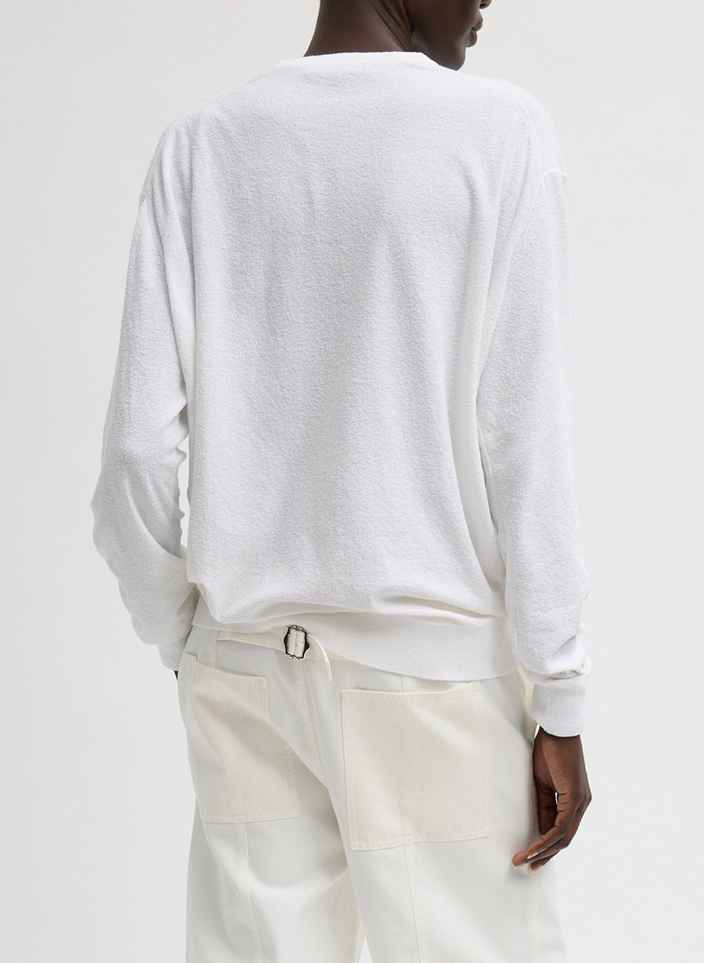 Sable Perfect Men's Pullover | Tibi White