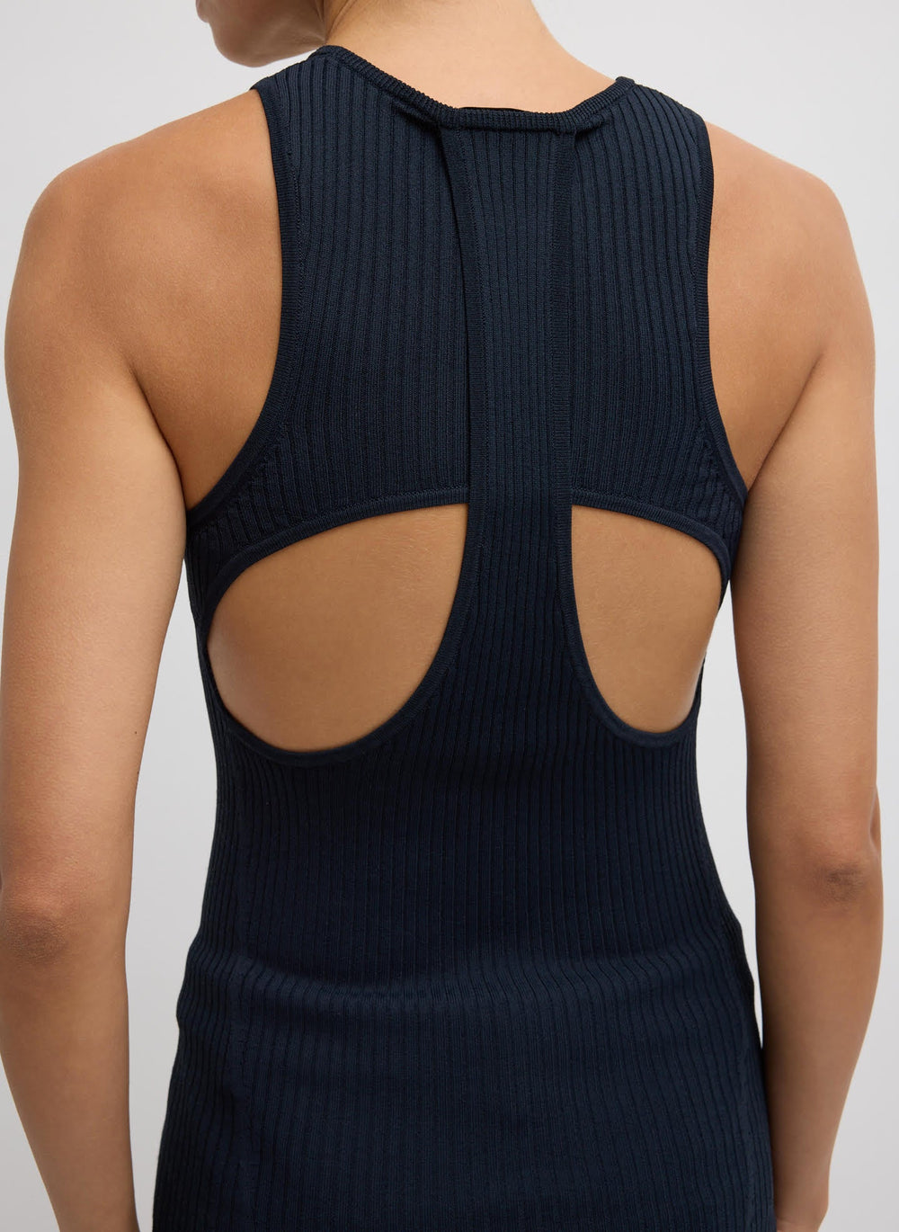 Ribbed Sweater Cut Out Tank | Tibi Navy