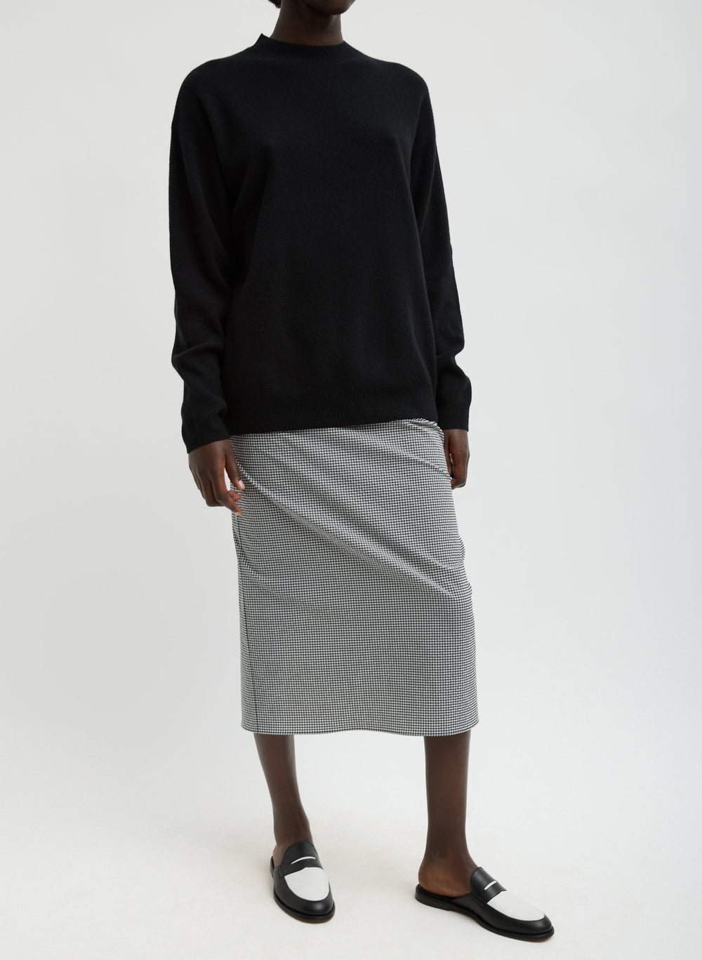 Anna Merino Wool Cut Out Racerback Pullover | Tibi Black
