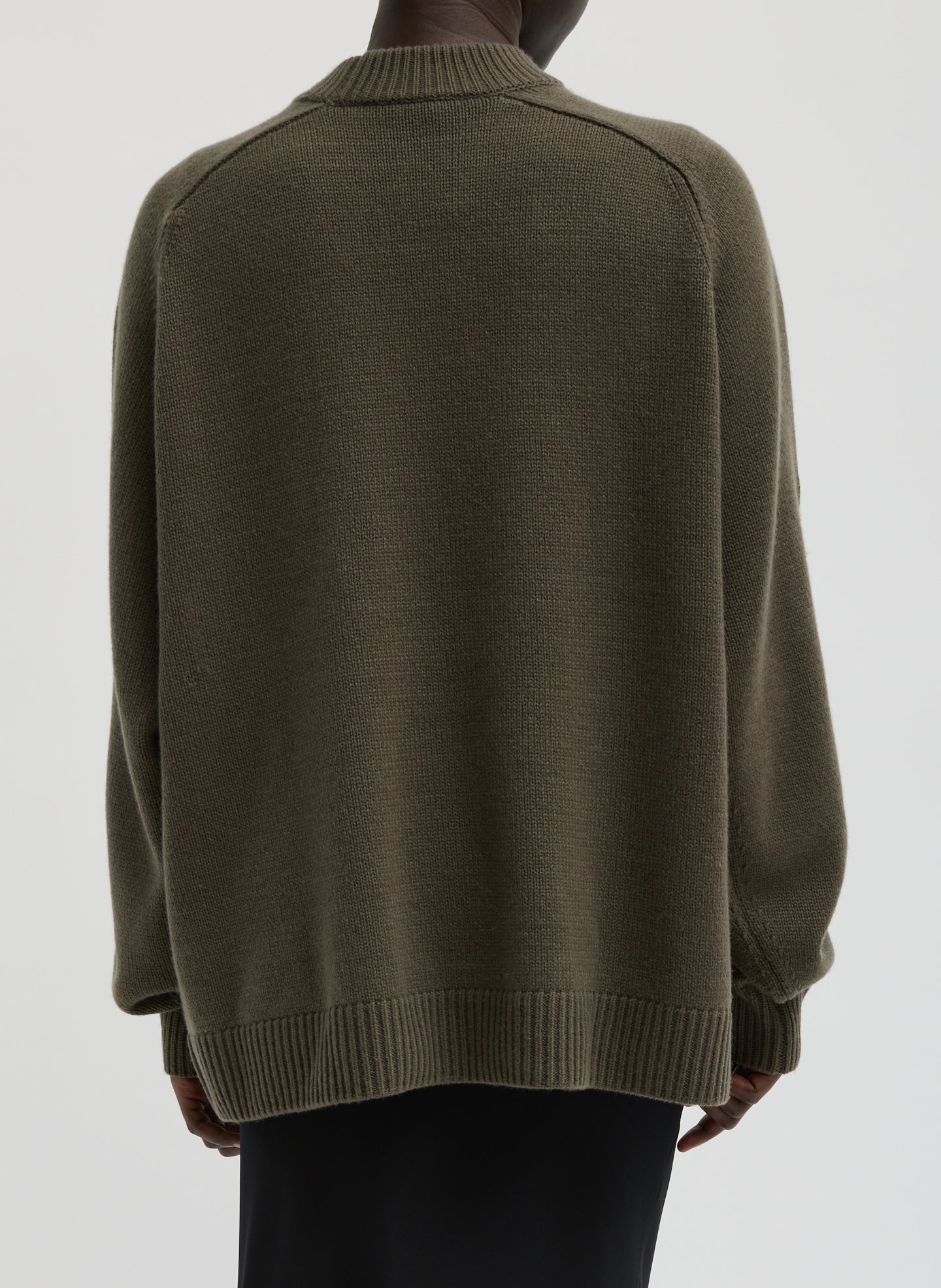 Cashmere Crewneck Oversized Pullover Sweater | Tibi Dark Hazelnut