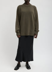 Cashmere Crewneck Oversized Pullover Sweater | Tibi Dark Hazelnut