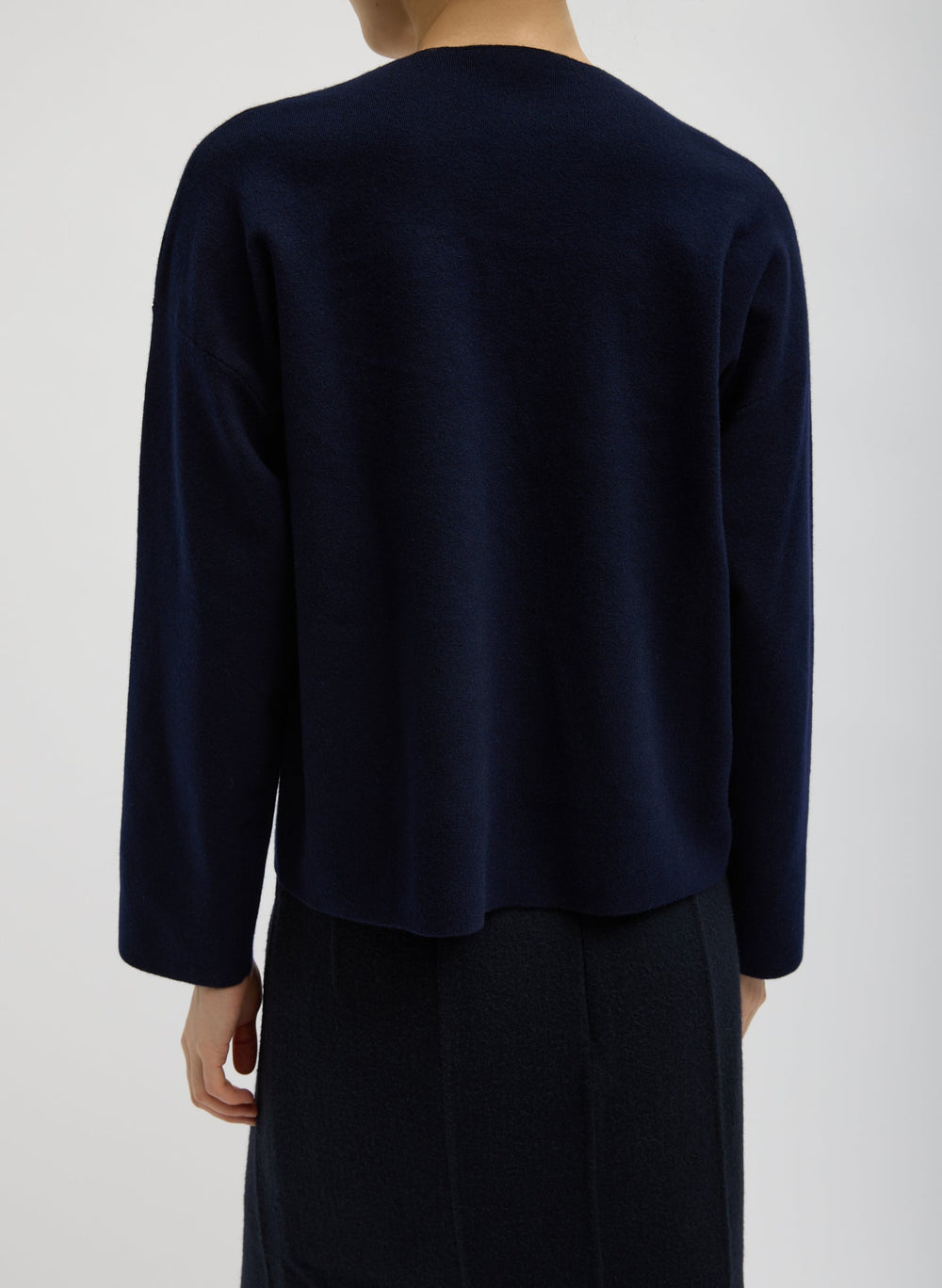 Double Faced Cashmere Oversized Easy Sweater | Tibi Dark Navy