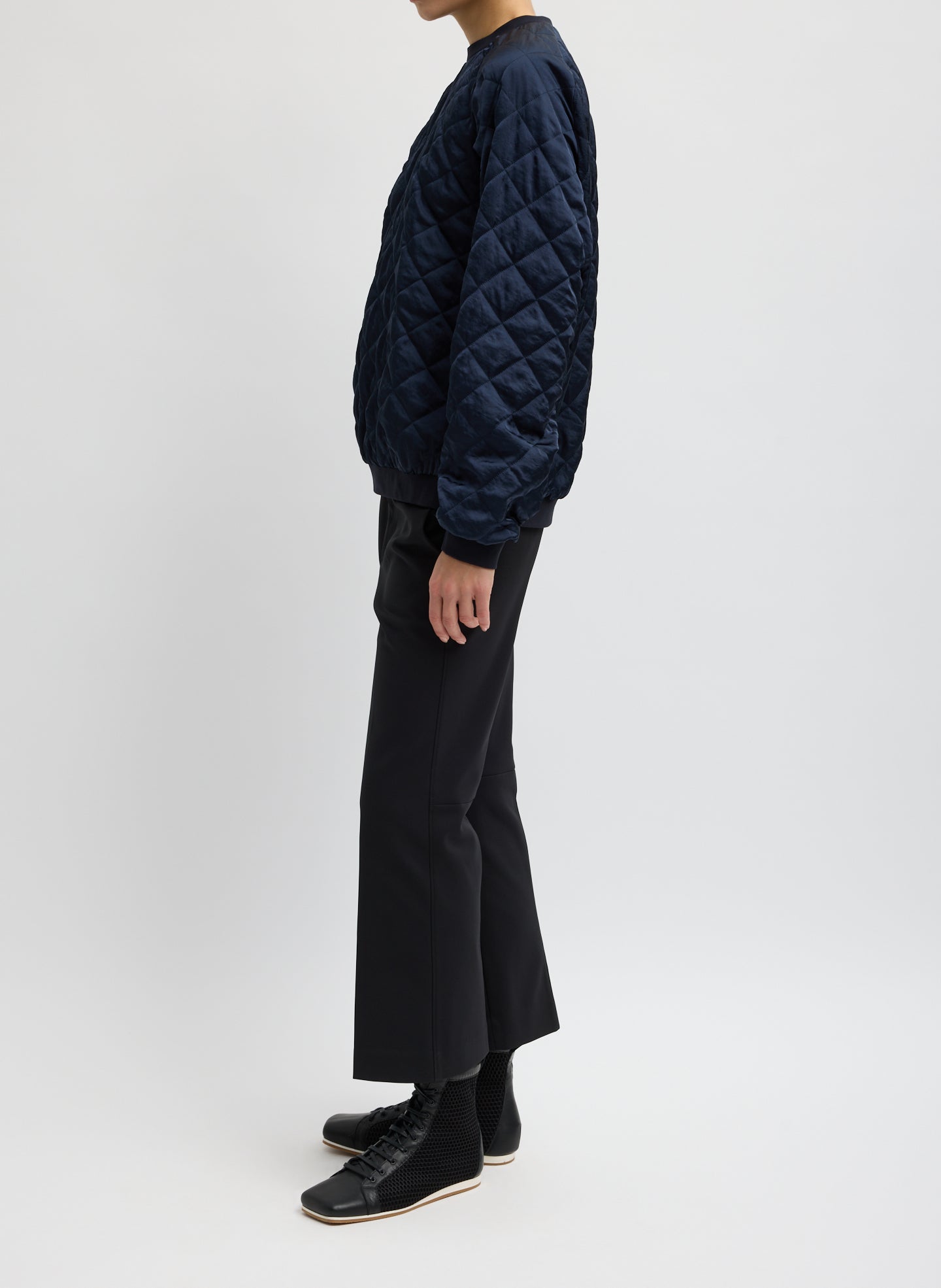 Cozy Quilting Sweatshirt | Tibi Navy