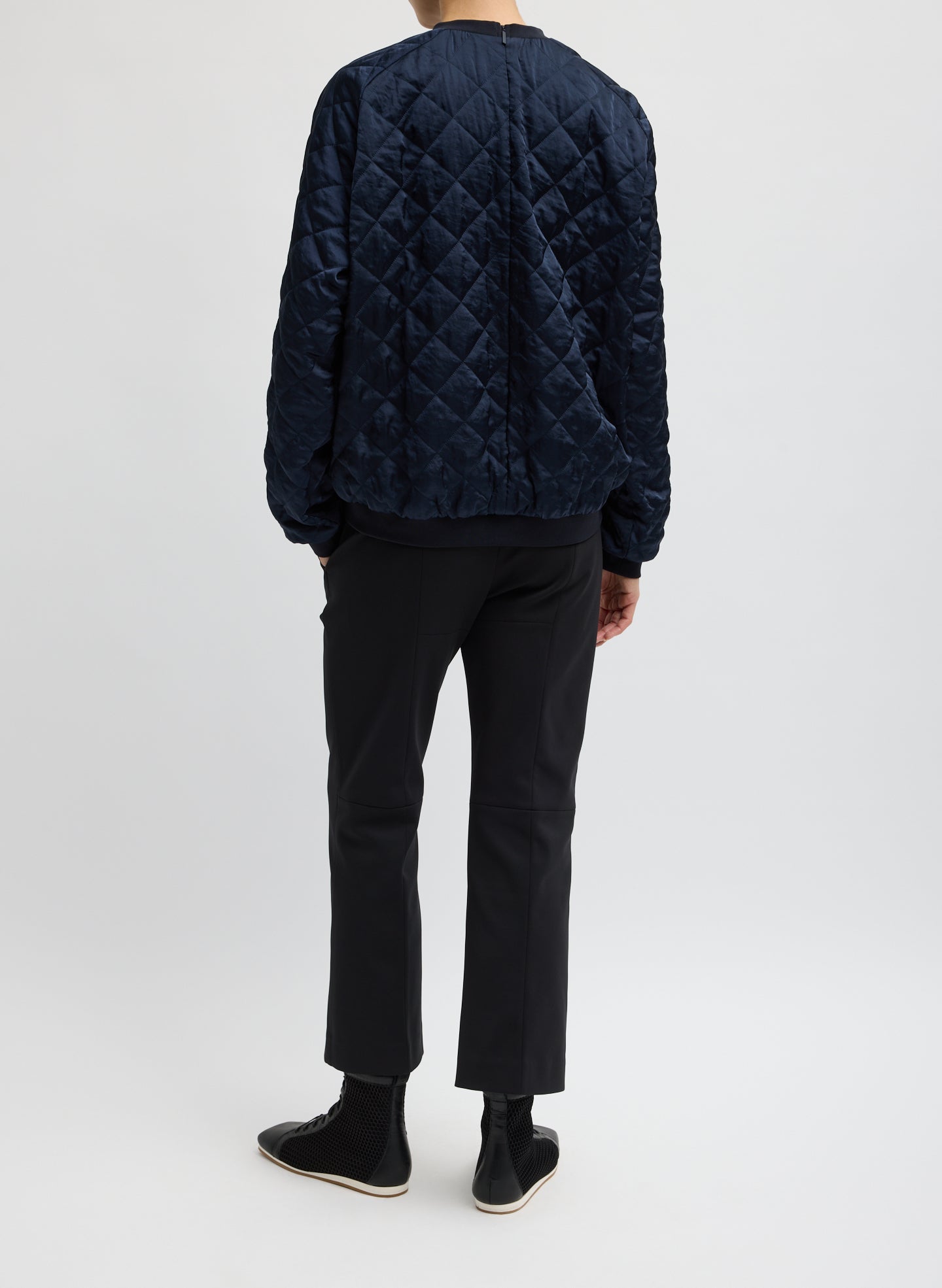 Cozy Quilting Sweatshirt | Tibi Navy