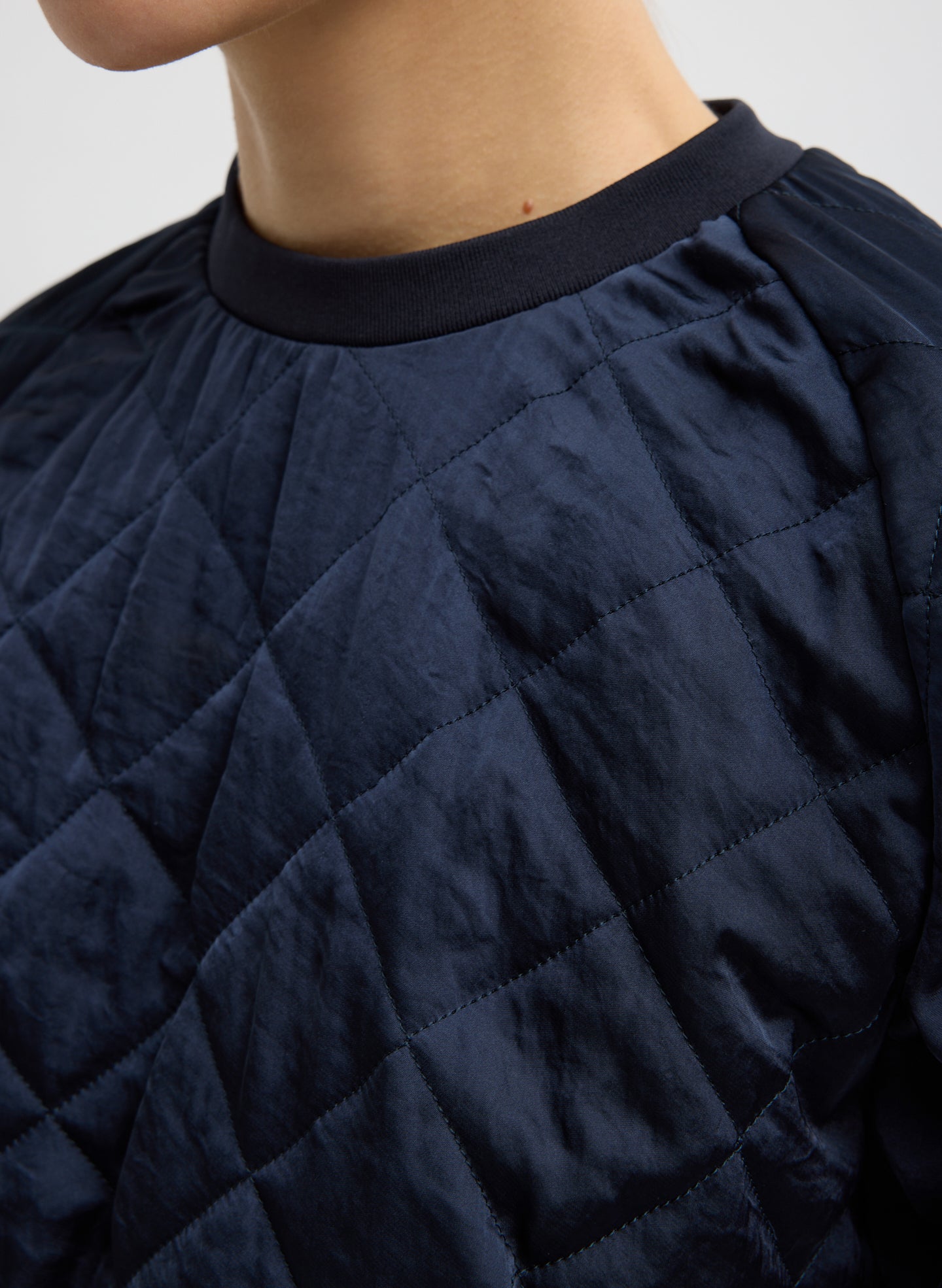 Cozy Quilting Sweatshirt | Tibi Navy