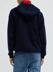 Double Faced Cashmere Hoodie | Tibi Dark Navy