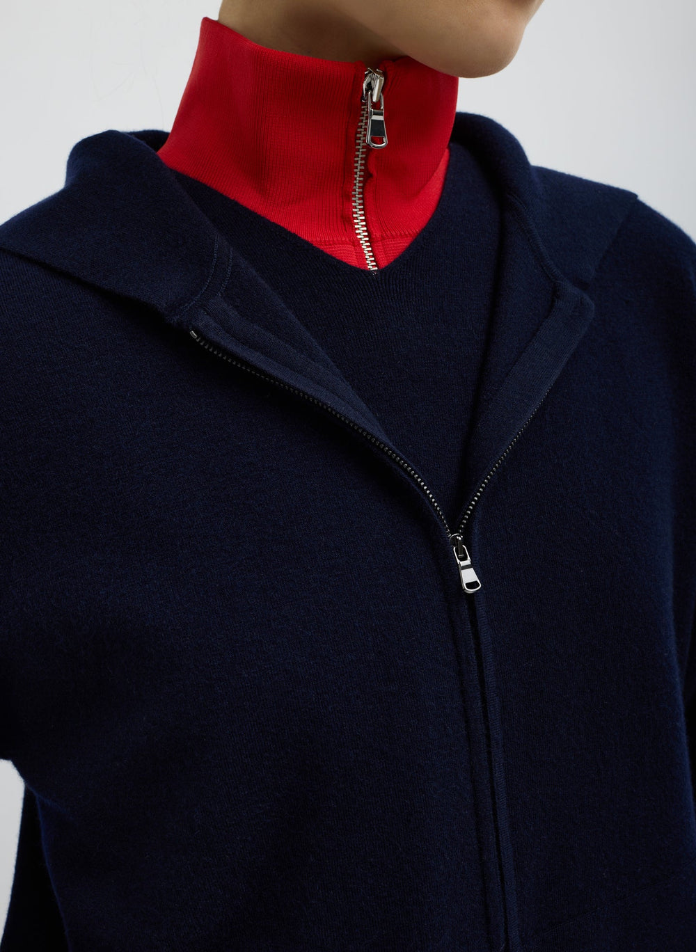 Double Faced Cashmere Hoodie | Tibi Dark Navy
