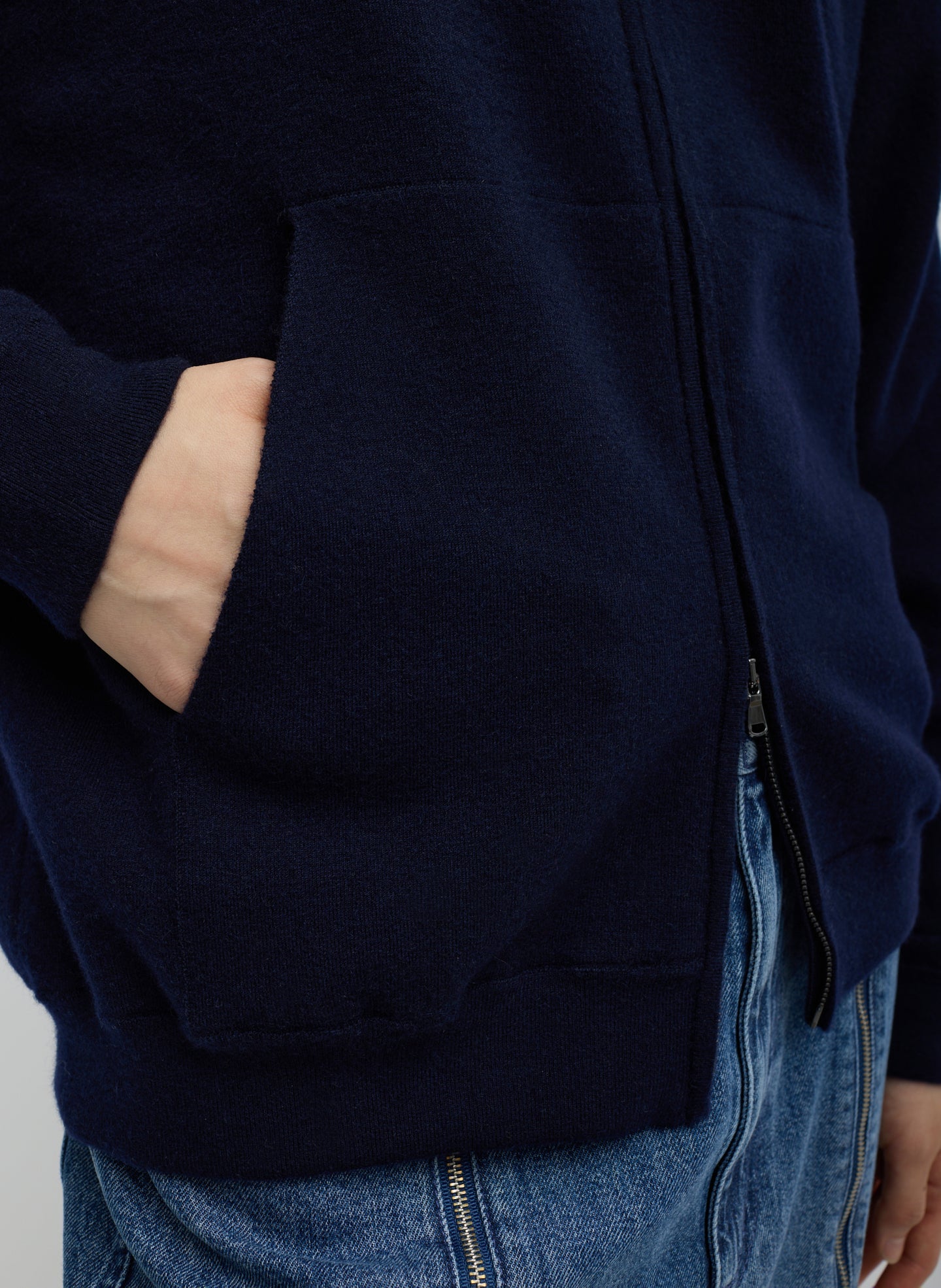 Double Faced Cashmere Hoodie | Tibi Dark Navy