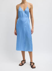 Summer Slip Wrap Dress | Tibi Baby Blue