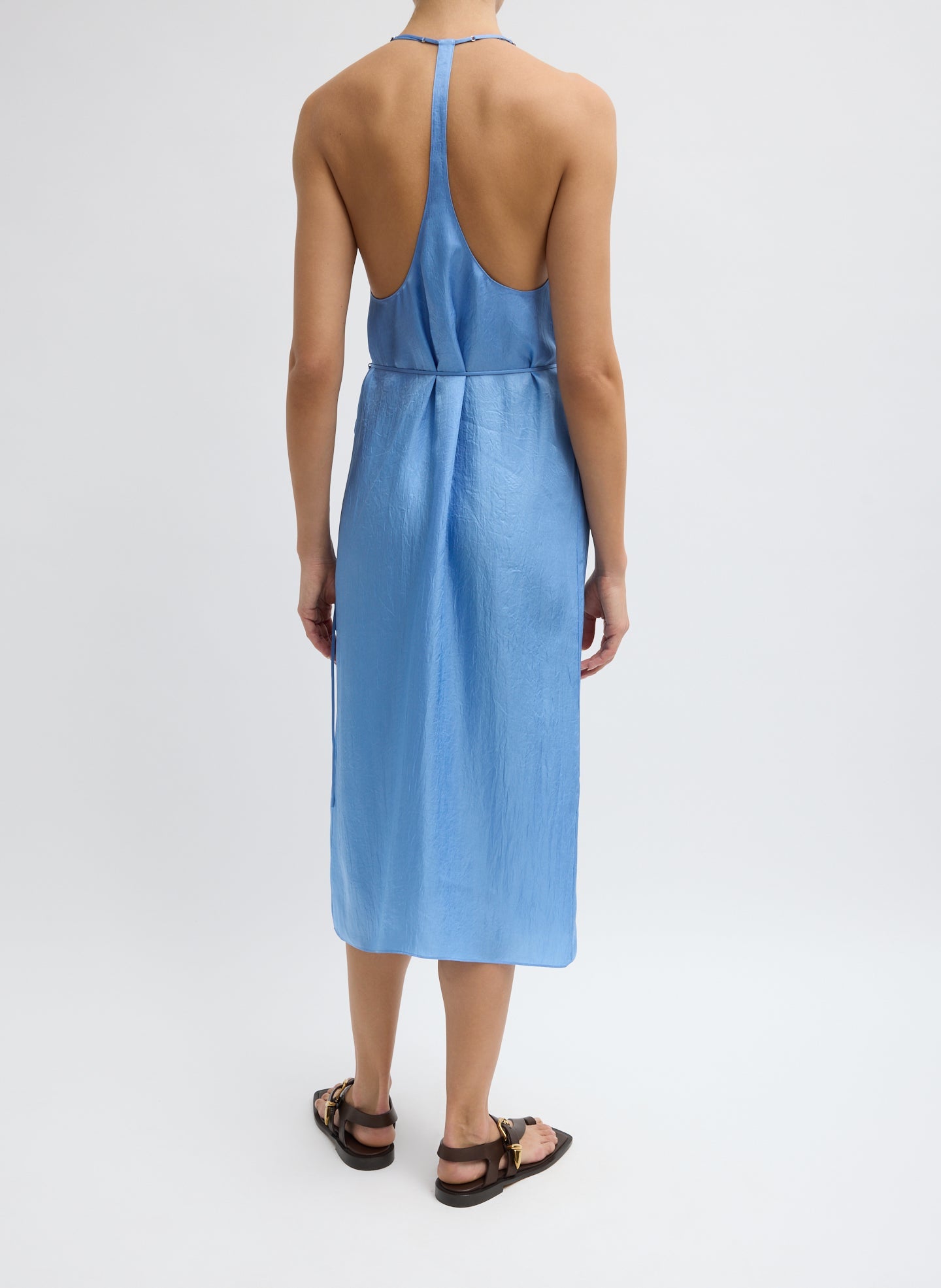 Summer Slip Wrap Dress | Tibi Baby Blue